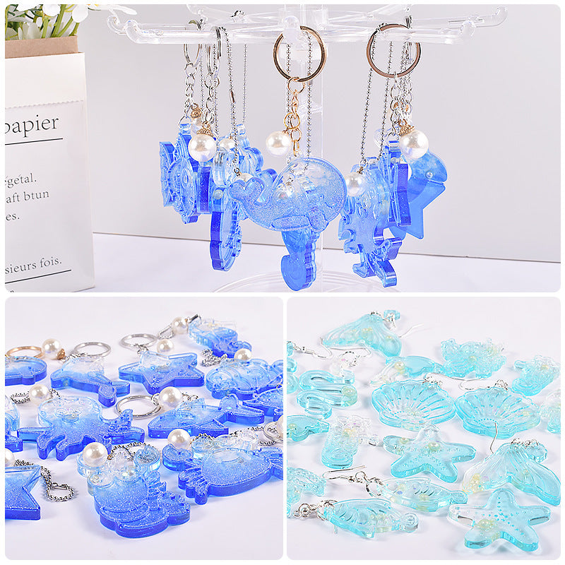 Ocean-Themed Resin Earring Pendant Silicone Moulds, Jellyfish, Seashell, Marine Animal Moulds