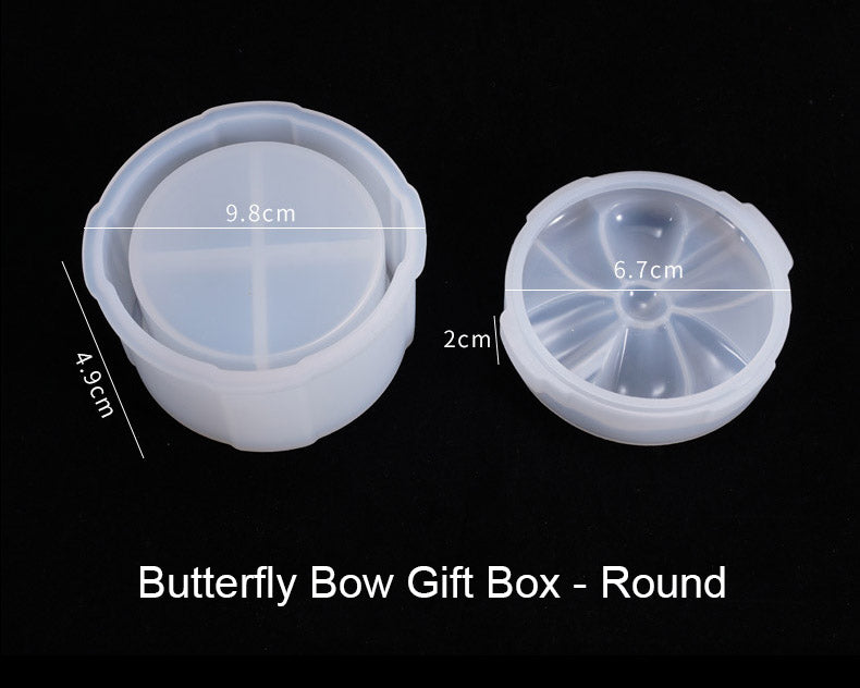 Butterfly Bow Gift Box Container with Lid Resin Mould Jewelry Storage Box Container Resin Casting Silicone Mould Epoxy DIY Art Crafts