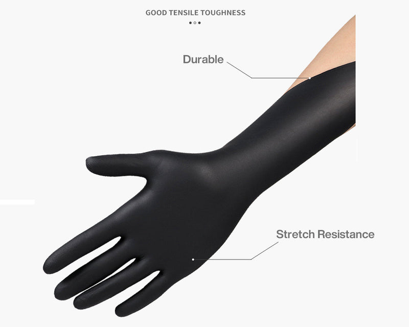 Disposable Black Gloves Food Grade Pack of 10 Durable Rubber Protectors for Resin Craft, Pouring and Cleaning