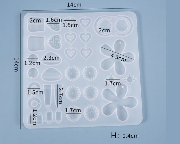 DIY Silicone Resin Moulds Earrings Pendant Epoxy Casting Moulds - 19