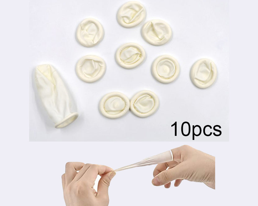 Disposable Finger Gloves / Finger Cots Pack of 10 Durable Rubber Finge