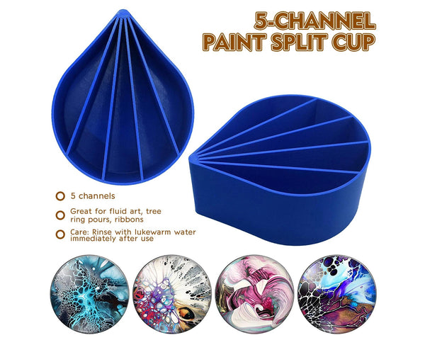 5 Channels Resin Pouring Split Cup Fluid Pour Supplies Tree Clay Creative Resin Tools