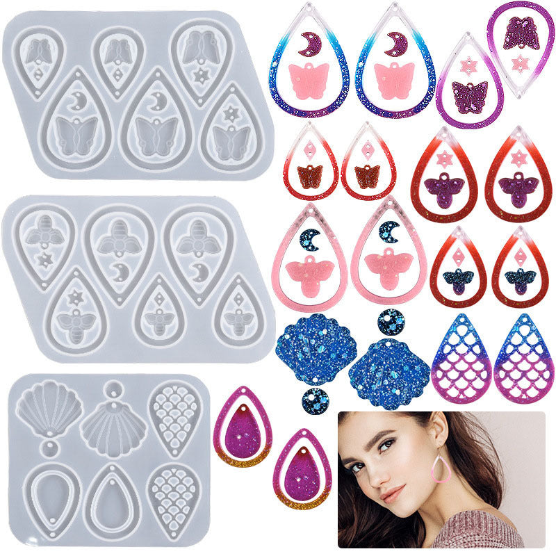 DIY Silicone Resin Moulds Earrings Pendant Epoxy Casting Moulds - Shell - 28