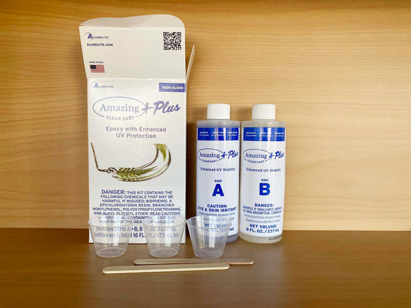 FDA Approved Epoxy Resin PLUS - 1 : 1 by Volume, 473ml Kit ALUMILITE for Tumblers, Plates and Serving Board
