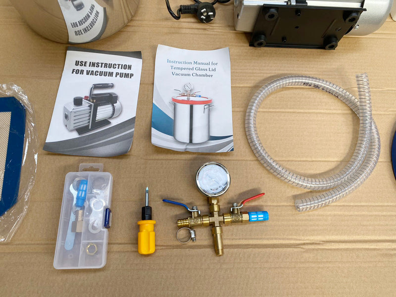 7L Degassing Vacuum Chamber Pump Remove Air/Bubble From Resin And Silicone Systems