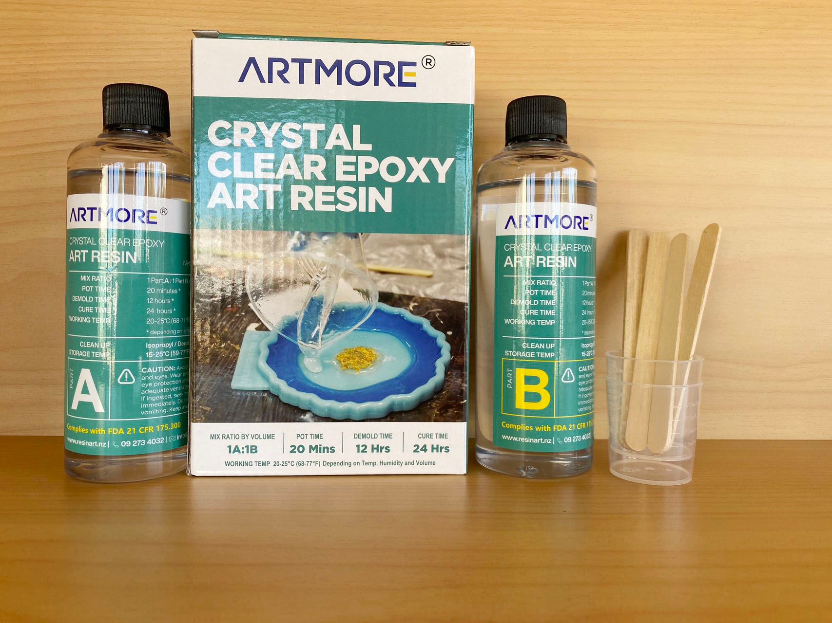 New Updated! FDA Approved Epoxy Resin 11 by Volume 472 ml Kit Artmo