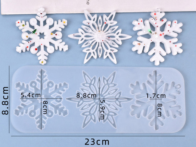 Snowflake Silicone Moulds, DIY Silicone Pendant Mould Making Resin Casting Mould for Holiday Craft Supplies
