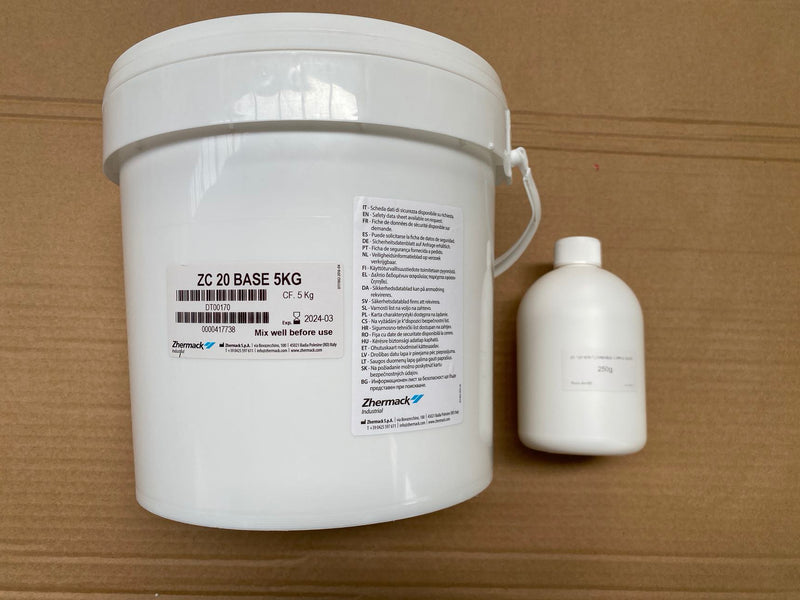 ZHERMACK CONDENSATION SILICONES (Tin curing agent) 5kg + 250g Made In Italy High Mechanical Strength