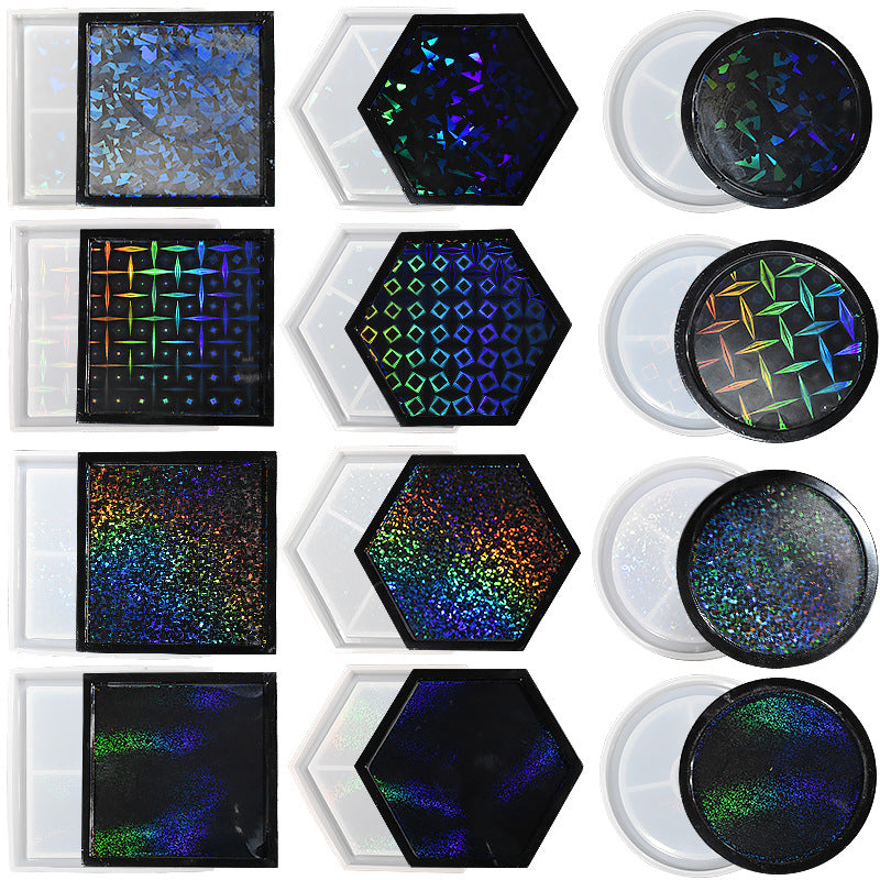 Holographics Coaster Moulds - Round/Square/Hexagonal