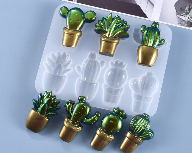 Cactus Moulds Fun showcase Cactus and Succulent Plant Silicone Molds Set for Epoxy Resin Soap Candle Wax Polymer Clay Concrete Plaster Fondant