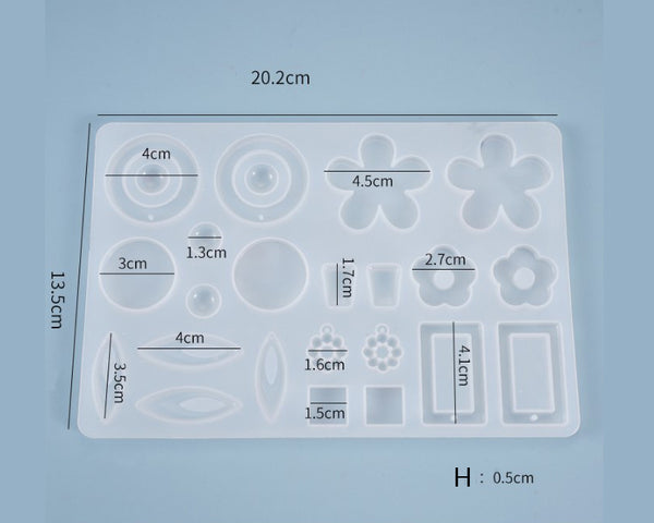 DIY Silicone Resin Moulds Earrings Pendant Epoxy Casting Moulds - 18