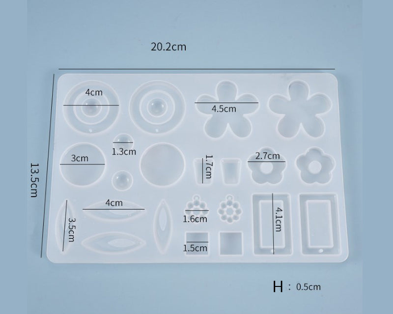 DIY Silicone Resin Moulds Earrings Pendant Epoxy Casting Moulds - 18