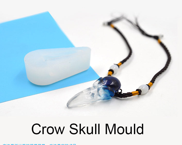 TINY SIZE 3D Raven Skull Silicone Mould Bird Skeleton Head Mould Crow Moulds Halloween Jewelry Making Epoxy Resin