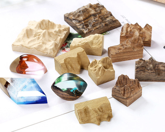 Fake Mountain  Resin Epoxy Craft Wood Natural Snow Mountain Dried Flower Resin Decorative Craft DIY Ring Pendant Micro Landscape Making for Jewelry