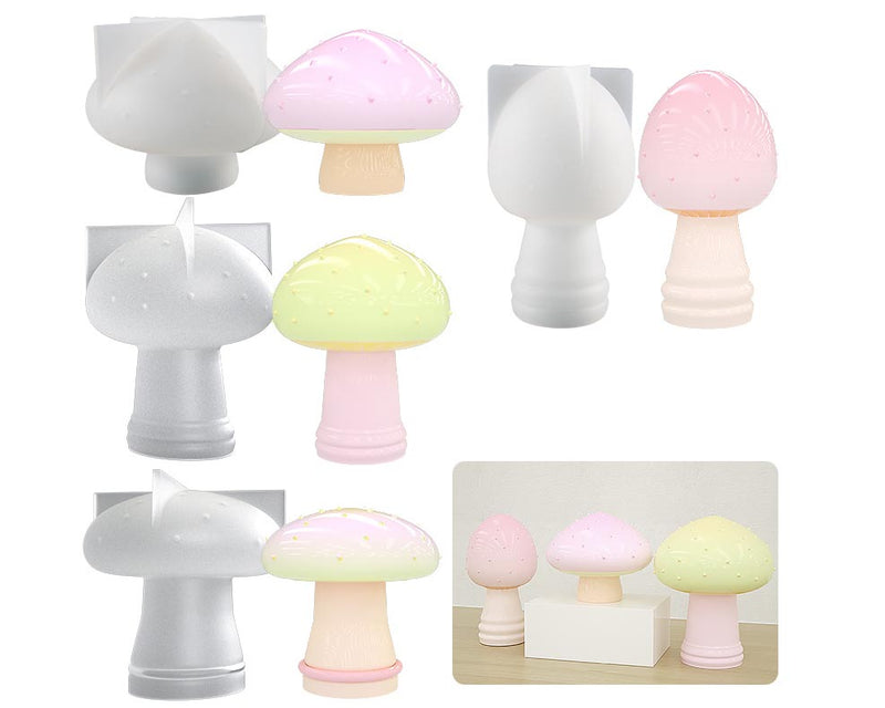 Mushroom Moulds Fun showcase Plant Silicone Molds Set for Epoxy Resin Soap Candle Wax Polymer Clay Concrete Plaster Fondant