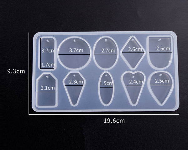 DIY Silicone Resin Moulds Pendant Epoxy Casting Moulds with Pre Drilled Hole 10 types - 22