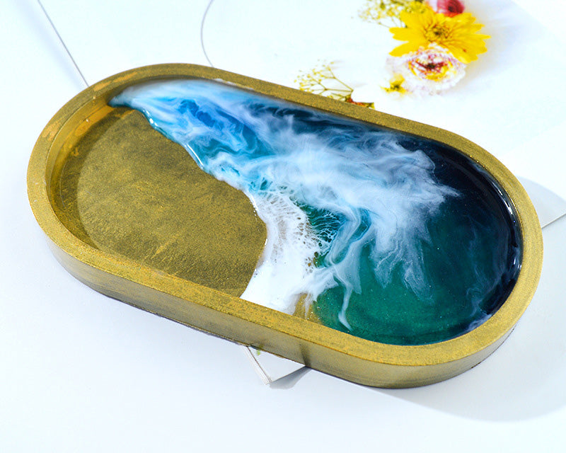 Plate Moulds - Large Tray Resin Mould, Craft Jewelry Making Tools Epoxy Mould Resin Mould Silicone Mould (Oval)