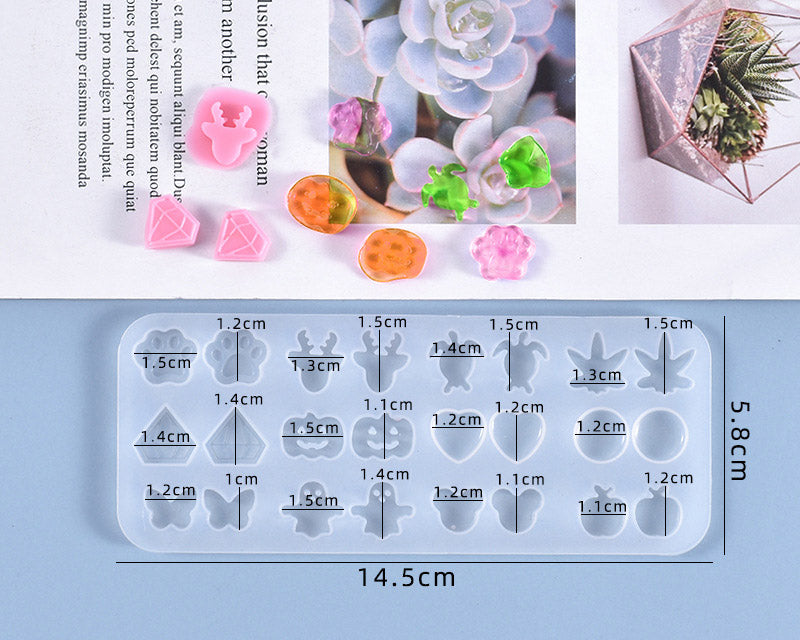 DIY Silicone Resin Moulds Stud Earrings Pendant Epoxy Casting Moulds - Combo