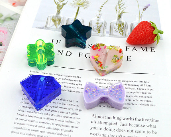 3 Kinds Straw Topper Resin Molds Straw Topper Attachment Silicone Molds  Epoxy Resin Casting Mold Flower Heart Molds for Straws