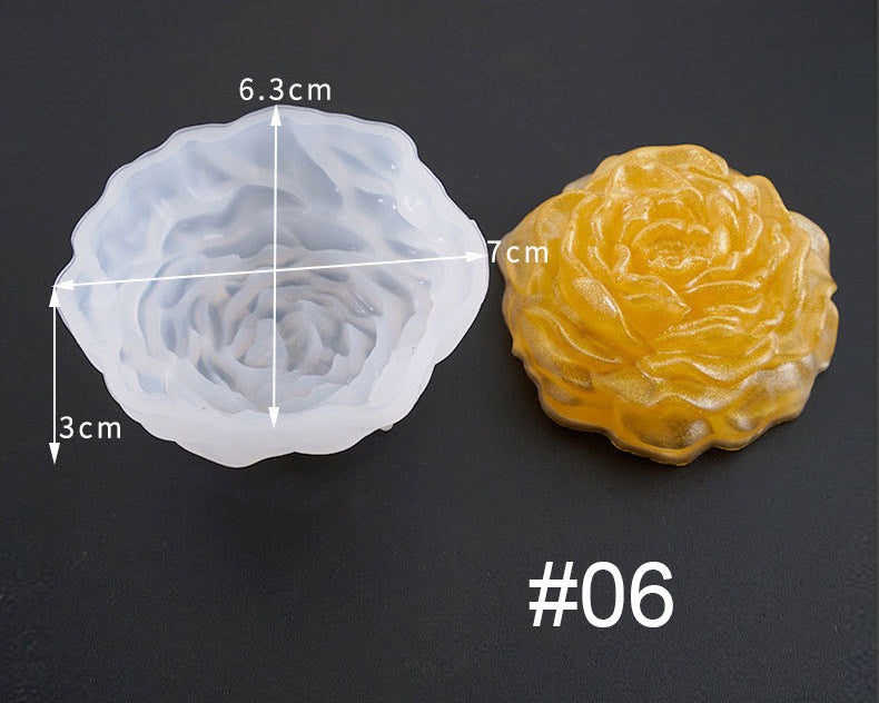 3D Flower Shaped Silicone Moulds Fondant Mould for Resin Art Chocolate Cake Handmade Soap Mould Candy Making Pastry Candle