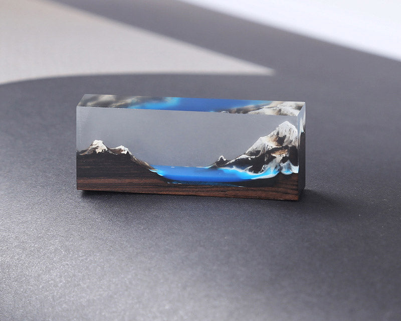 Fake Mountain  Resin Epoxy Craft Wood Natural Snow Mountain Dried Flower Resin Decorative Craft Pendant Micro Landscape Making for Jewelry - 2