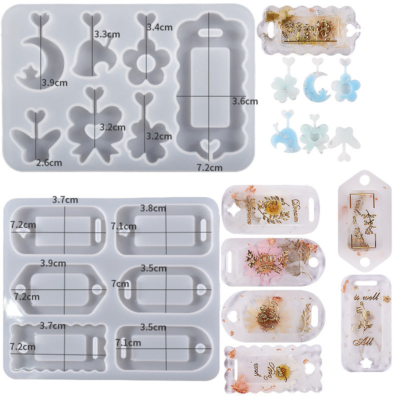 DIY Silicone Resin Moulds Earrings Pendant Epoxy Casting Moulds - 27