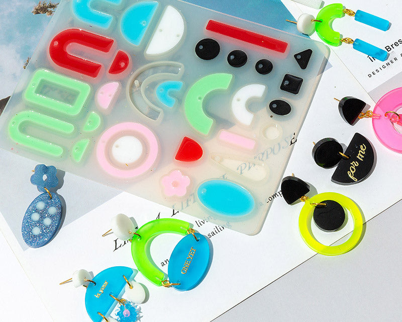 DIY Silicone Resin Moulds Earrings Pendant Epoxy Casting Moulds - 20