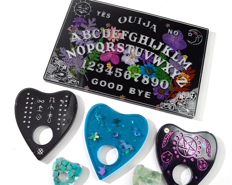 Oujia Board Moulds and Planchette Resin Moulds,  Gothic Epoxy Resin Silicone Moulds for Ouija Board Game, Pendant, Resin Crafts