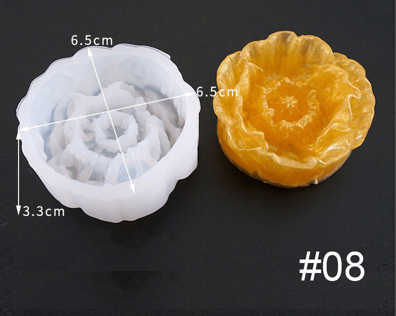 3D Flower Shaped Silicone Moulds Fondant Mould for Resin Art Chocolate Cake Handmade Soap Mould Candy Making Pastry Candle