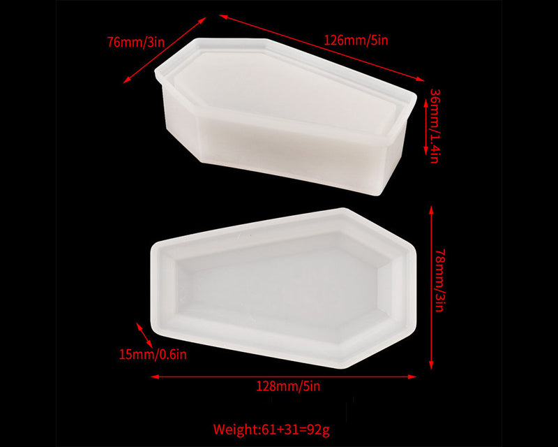 Resin Casting Vampire Coffin Moulds Set for DIY Craft Halloween Decoration - 2