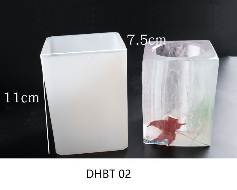 DIY Plant Pot mould, Cube and Cylinder Resin Planter moulds, Square Silicone moulds, DIY Flower Pot moulds, Pen Holder moulds