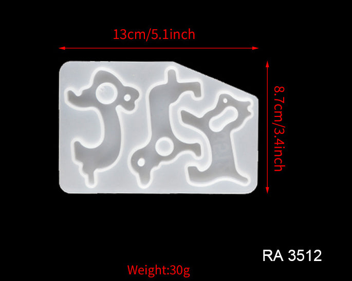 Keychain Resin Silicone Mould, No Touch Door Opener Resin Mould