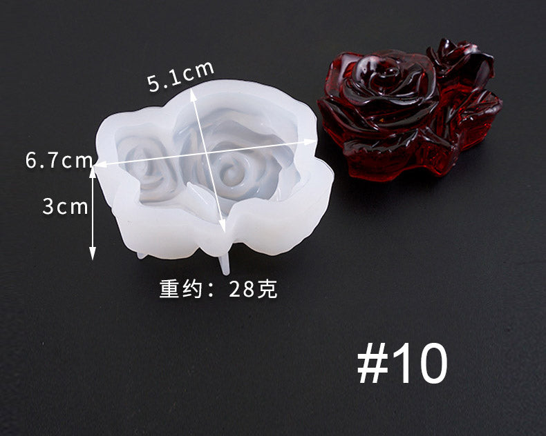 3D Flower Shaped Silicone Moulds Fondant Mould for Resin Art Chocolate Cake Handmade Soap Mould Candy Making Pastry Candle