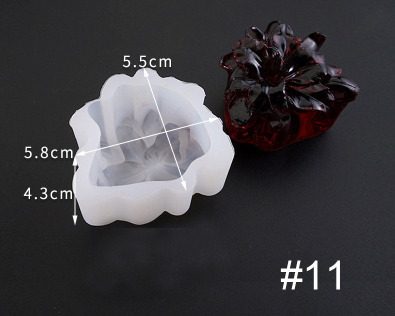 3D Flower Shaped Silicone Moulds Fondant Mould for Resin Art Chocolate Cake Handmade Soap Mould Candy Making Pastry Candle