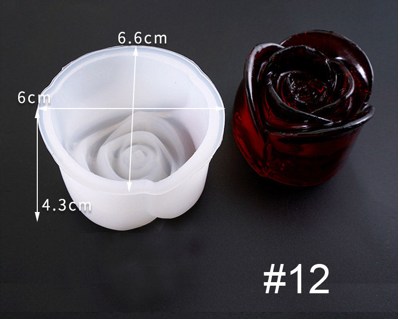 3D Flower Shaped Silicone Moulds Fondant Mould for Resin Art Chocolate Cake Handmade Soap Mould Candy Making Pastry Candle