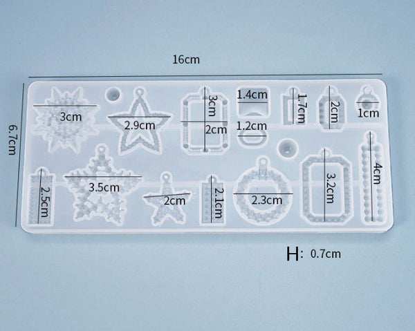 DIY Silicone Resin Moulds Earrings Pendant Epoxy Casting Moulds - 13