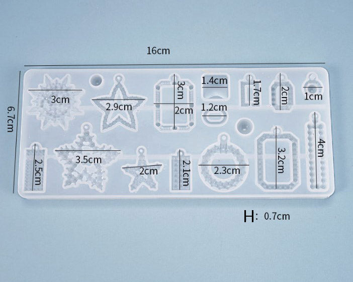 DIY Silicone Resin Moulds Earrings Pendant Epoxy Casting Moulds - 13