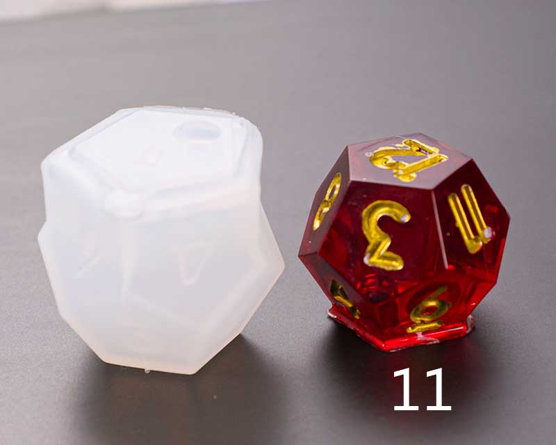 7 Shapes Resin Dice Molds with Numbers, Dice Games for Families