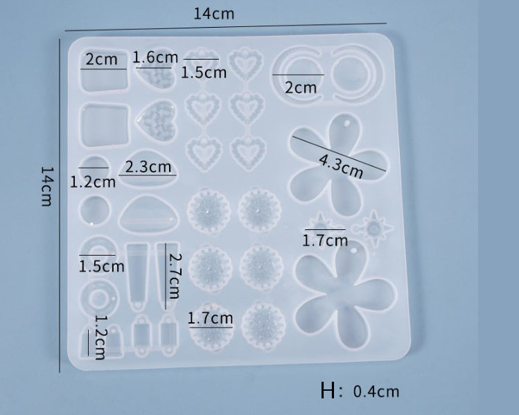 DIY Silicone Resin Moulds Earrings Pendant Epoxy Casting Moulds - 19