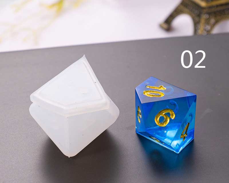 Dice Silicone Resin Casting Moulds Multiple Shapes Polyhedral Dice Moulds for Resin Lovers Table Games DIY Making