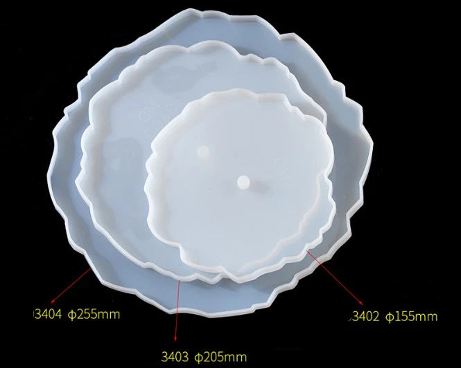 DIY 3 Tier Making Cupcake Fruit Dessert Plate Stand, Silicone Geode Coaster Mould, Agate Tray Resin Silicone Casting Mould