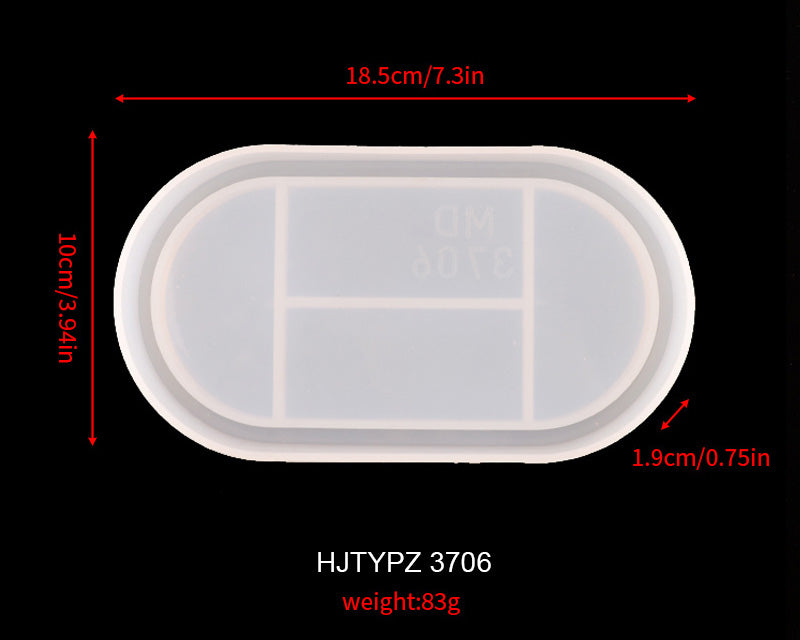 Plate Moulds - Large Tray Resin Mould, Craft Jewelry Making Tools Epoxy Mould Resin Mould Silicone Mould (Oval)