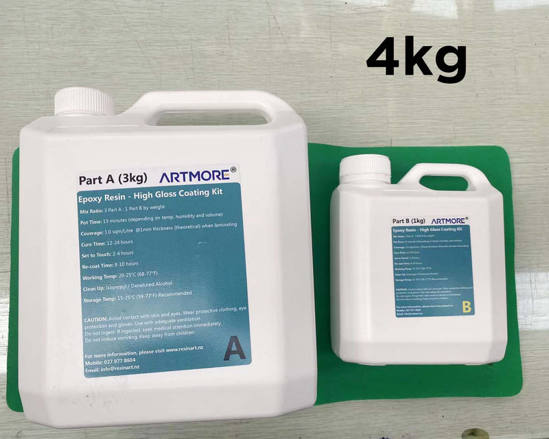 Epoxy Resin - High Gloss Coating Kit- 3 : 1 - 4kg Kit