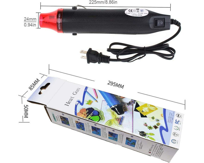 Mini Heat Gun for Crafts, Hot Air Gun Tool for Epoxy Resin, Shrink Wrap, Vinyl Wrapping, Shrink Tubing, Bubble Remover Tool