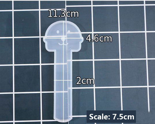DIY Ruler Moulds Epoxy Resin Moulds Jewelry Making DIY Craft Tools - Big Face Bear Ruler