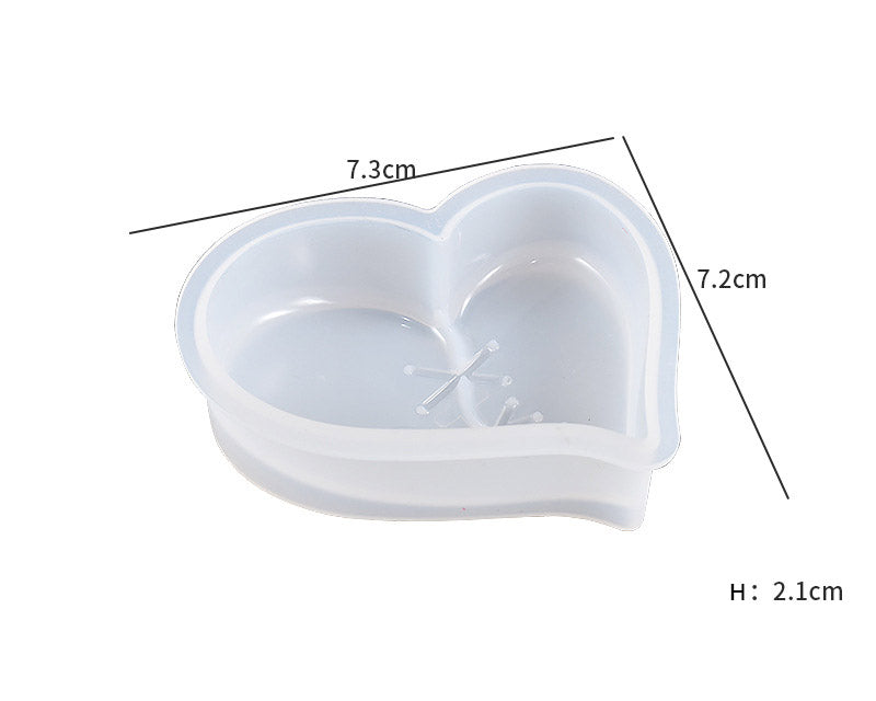 Rubbing Stitching Patching Heart Shaped Keychain Pendant Silicone Moulds for Resin Plaster Soap