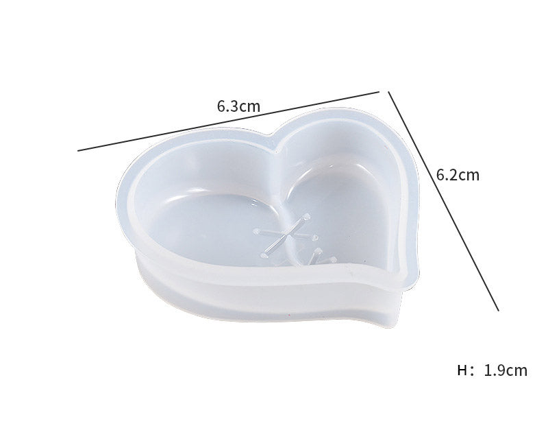 Rubbing Stitching Patching Heart Shaped Keychain Pendant Silicone Moulds for Resin Plaster Soap