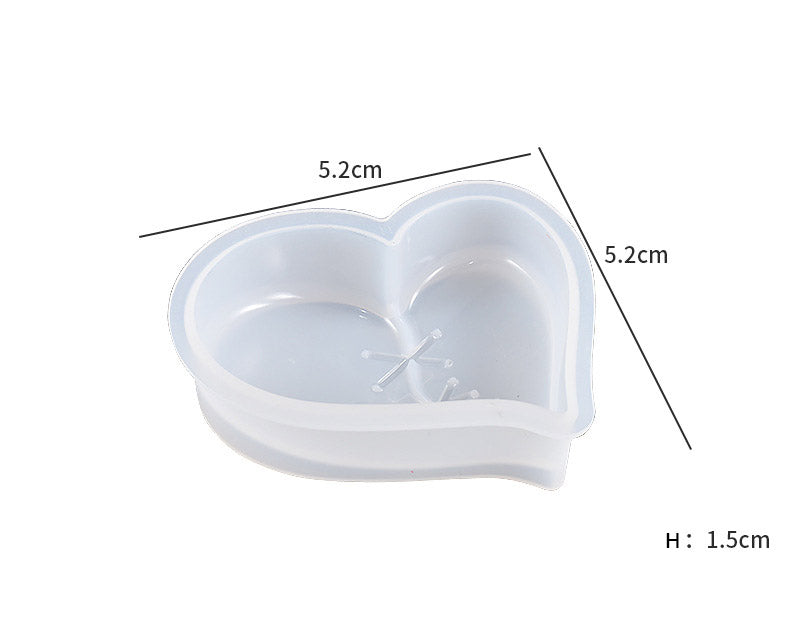 Rubbing Stitching Patching Heart Shaped Keychain Pendant Silicone Moulds for Resin Plaster Soap