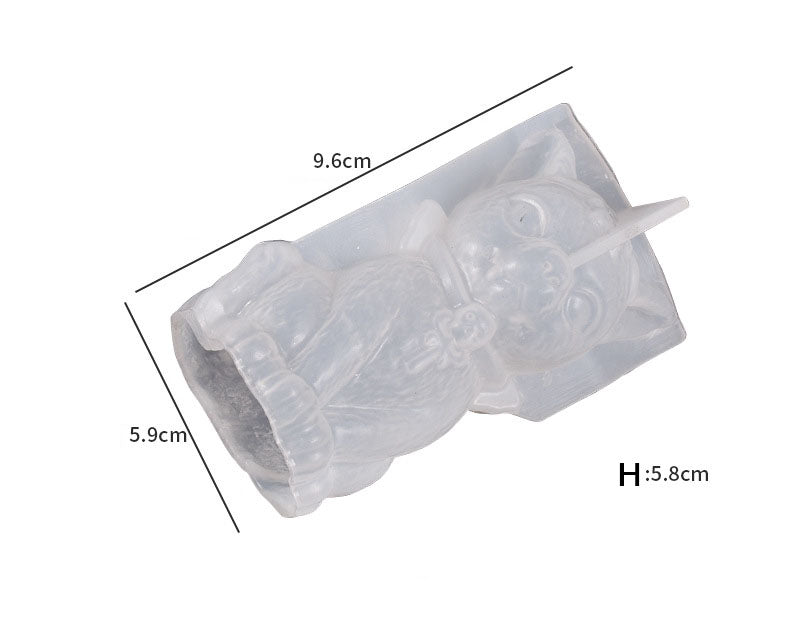 Gloss Mirror Magic Cat Ornament Demon Pirate Cat Key Pendant Silicone Moulds