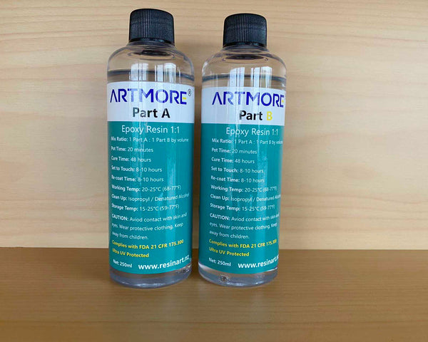 UV Resistant + FDA Approved Epoxy Resin - 1:1 by Volume 500 ml Kit Artmore for Jewelry Making